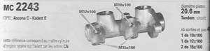 20.6mm tandem master cylinder - OPEL Ascona (C) - MC2243- thumb-3