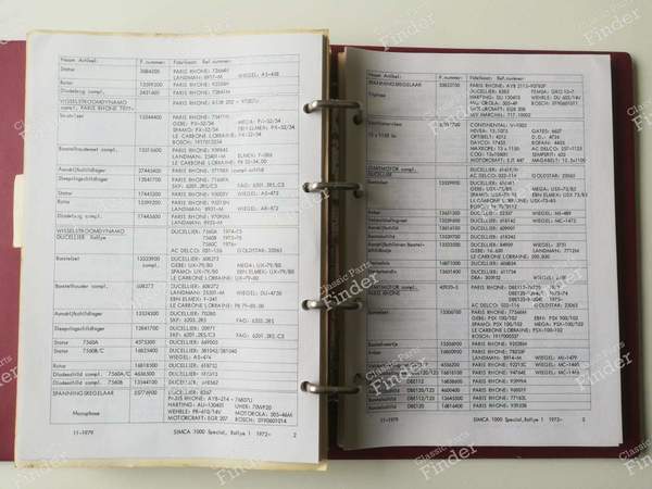 Manuel de pièces détachées - SIMCA 900 / Simc'4 / 1000 / 1005 / 1006 / 1118 /Abarth 1150 - 8