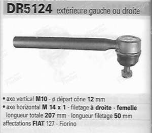 Rotule embout de biellette de direction coté gauche ou droit - FIAT 127 / 147 / Fiorino - EB1088- thumb-3