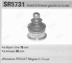 Rotule de suspension avant inférieure gauche ou droite - RENAULT Mégane I - TC1363- thumb-3