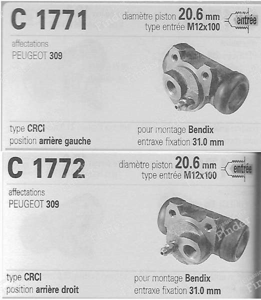 Kit freins arrière - PEUGEOT 309 - 381157S- 3