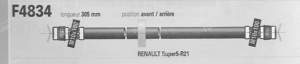 Pair of front and rear hoses, left and right - RENAULT 5 (Supercinq) / Express / Rapid / Extra (R5) - F4834- thumb-1