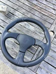 Black leather 3-spoke steering wheel - PORSCHE 911 (964) - thumb-0