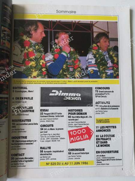 Autohebdo - PEUGEOT 205 - #525 - 4 juin 1986- 1