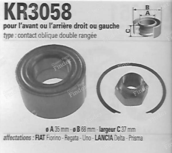 Pair of front left/right bearing kits - FIAT Uno / Duna / Fiorino - vkba1414- 4