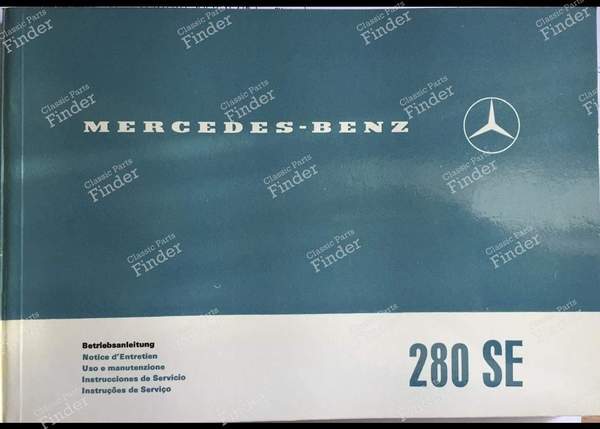 Instructions for use - MERCEDES BENZ W108 / W109 - 108 584 32 96