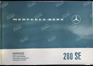 Instructions for use - MERCEDES BENZ W108 / W109 - 108 584 32 96- thumb-0