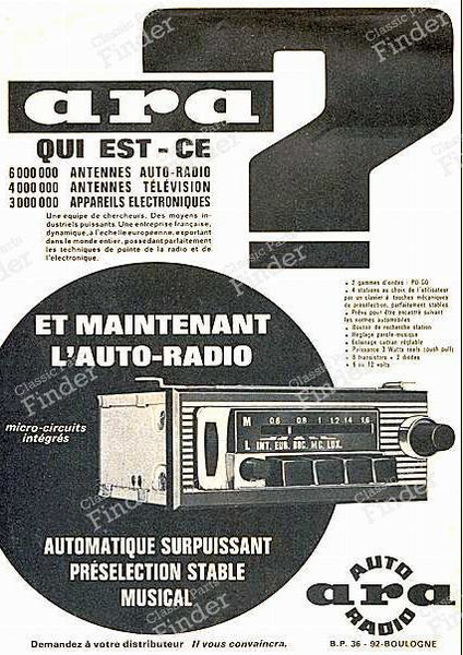 ARA car radio for DS or GS - CITROËN DS / ID - Javel / Concorde- 9