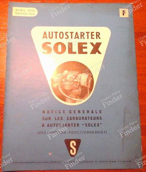 Solex Autostarter manual - SIMCA Aronde - 74A- 0