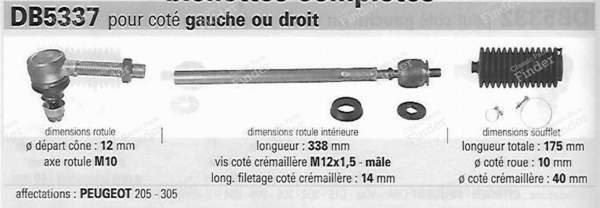 Ball joint + connecting rod and bellows assembly - PEUGEOT 205 - QDL1760S- 1