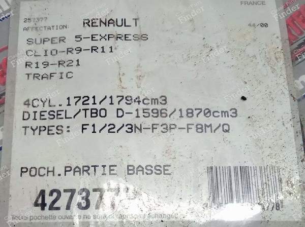 Pochette bas moteur - RENAULT 5 (Supercinq) / Express / Rapid / Extra (R5) - 427377P- 1