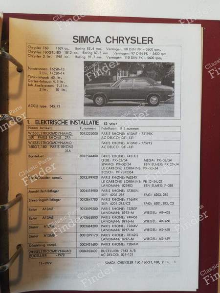 Manuel de pièces détachées - SIMCA 900 / Simc'4 / 1000 / 1005 / 1006 / 1118 /Abarth 1150 - 7