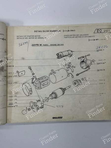Starter Motor Armature - SIMCA 900 / Simc'4 / 1000 / 1005 / 1006 / 1118 /Abarth 1150 - 58158H / 23238- 6