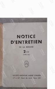Notice d'entretien version AZ - CITROËN 2CV - Avril 1955 / A.C 5093- thumb-1