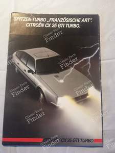 Prospectus + affiche - CITROEN CX 25 GTI Turbo - Série 1 pour CITROËN CX