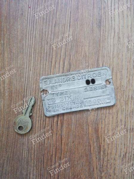 Plaque d'identification chassis - 15 SIX - CITROËN Traction Avant (7 / 11 / 15) - 0