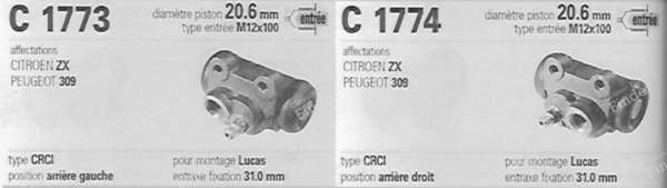 Satz Hinterradbremse LUCAS - CITROËN ZX - 381162S- 5