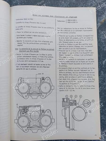 Données technique et de réglage - ALFA ROMEO Giulia Sprint GT / GTV / GTC / GTA (105/115 Coupés) - 1