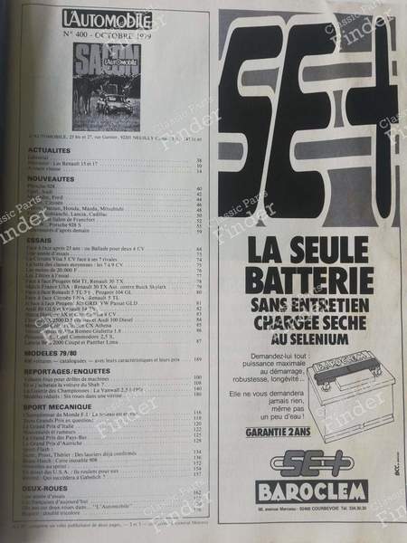 L'Automobile Magazine - #400 (October 1979) - HONDA Accord (SJ-SM) - #400- 1