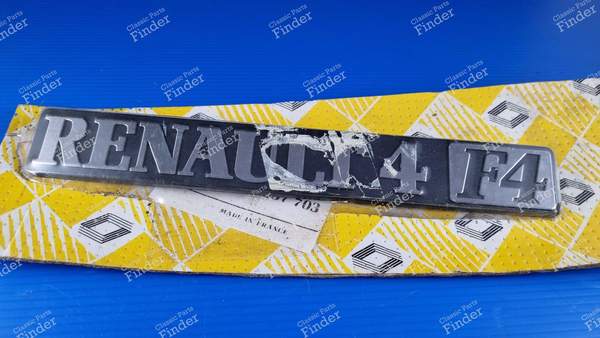 Genuine rear monogram - F4 - RENAULT 4 / 3 / F (R4) - 1