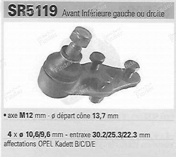 Pair of lower ball joints, left and right side - OPEL Kadett (D) - RS1034- 4