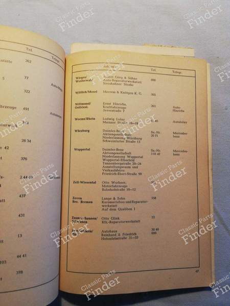 Fahrtenbuch für autorisierte Mercedes-Tankstellen - MERCEDES BENZ 219 & 220 (W105 / W128 / W180) (Großen Ponton) - 2