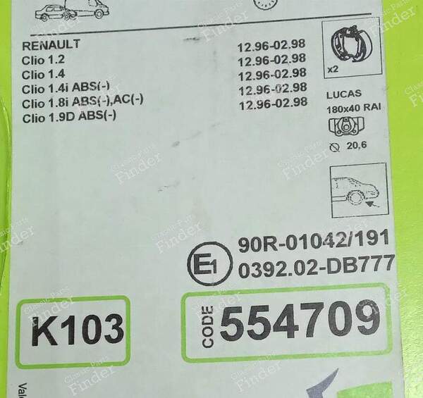 Hinterradbremssatz - RENAULT Clio - K 103- 6